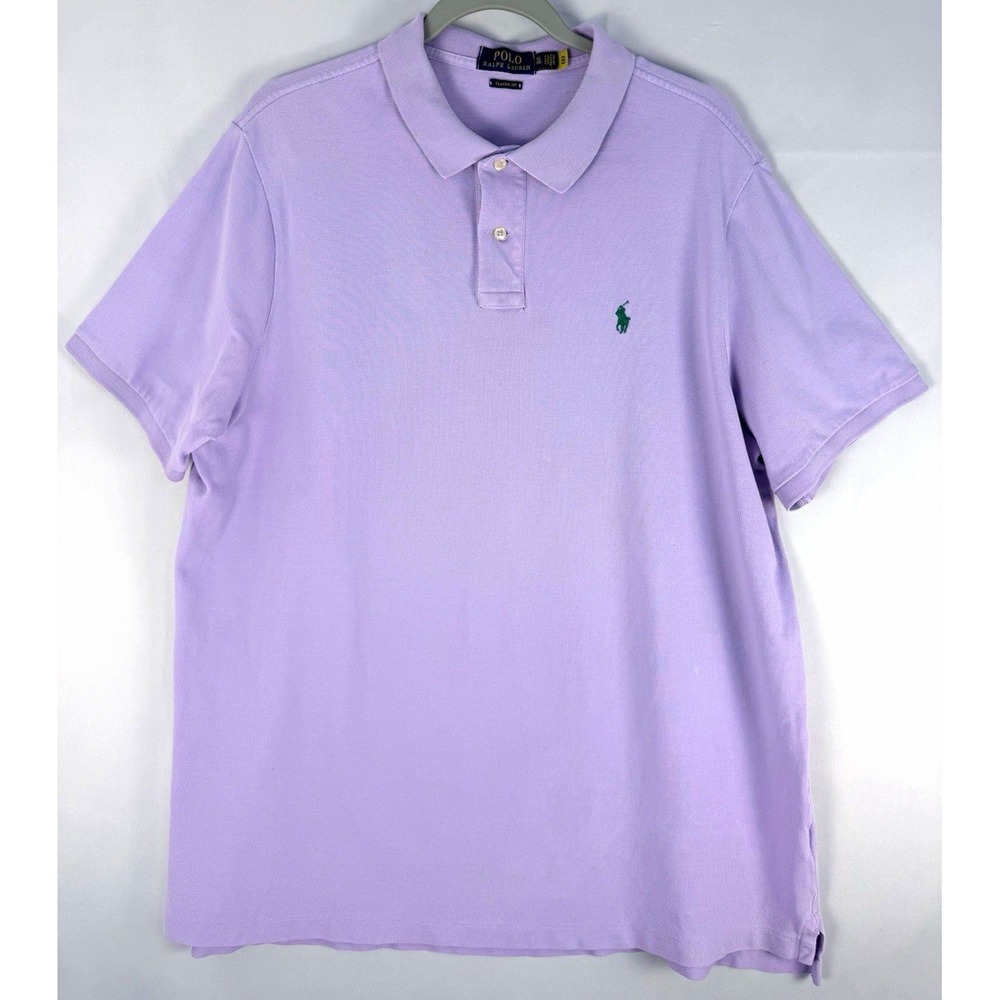 Polo Ralph Lauren Mens XL Classic Fit Purple Lavender Short Sleeve Polo Shirt